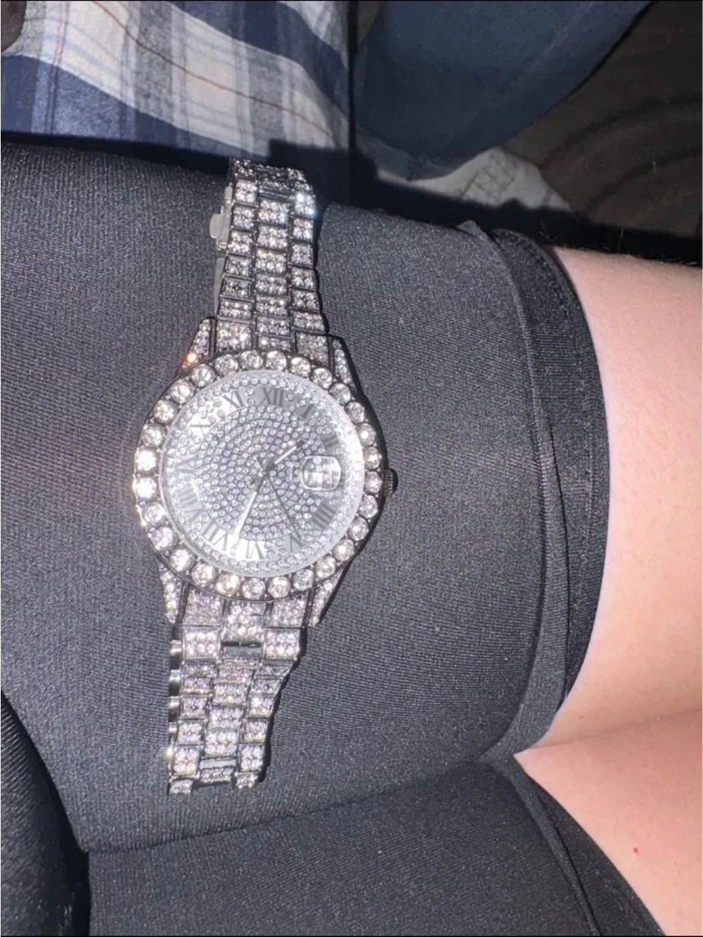 Crystal Pavé Silver-Tone Women's Bracelet Watch